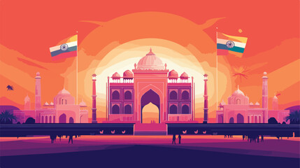 India Independence Day Flat Vector Illustration