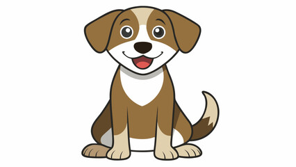 Cute brown dachshund puppy, a small happy canine character, isolated on a white background