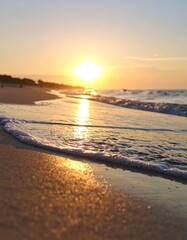 Golden sunrise over a tranquil beach (1)