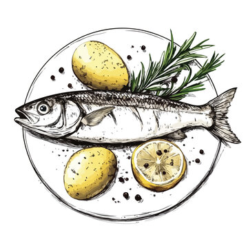 Gourmet Smoked Herring and Potato Sketch