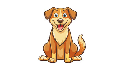 Cartoon dachshund puppy sitting with a bone