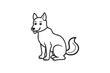 Cute Cartoon Dog Sitting Silhouette Illustration
