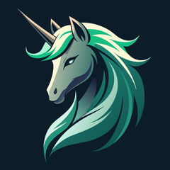 Dreamy White and Green Unicorn T-Shirt Design Featuring Magical Fantasy Horse with Soft Pastel Colors, Whimsical Fairytale Theme, Perfect for Kids and Fantasy Lovers Apparel