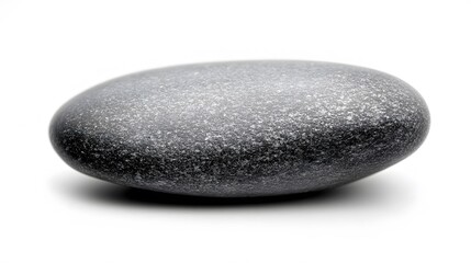 Single Gray River Rock Smooth Stone Pebble Isolated