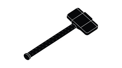 Black and White Sledgehammer Illustration for Construction and Demolition