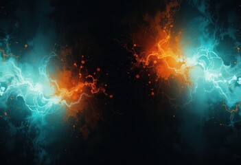 Bright and dark colors clash in an abstract background with energy and movement