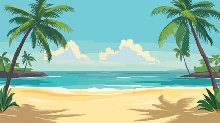Tropical Beach Palm Trees Paradise Island Exotic Caribbean Vacation Destination
