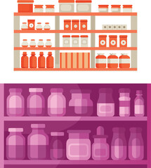 Flat illustration of medicine corner 