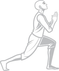 Man in yoga pose praying meditation fitness