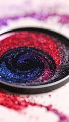 Close-up of swirling glitter colors