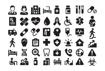 Medical Icons Set Healthcare, Hospital, and Medical Symbols
