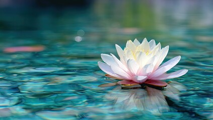 Serene water lily, tranquil pond