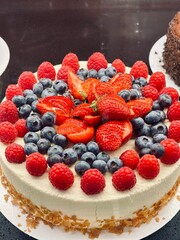 cake with berries