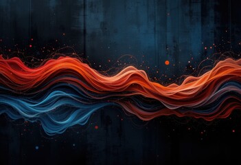 Abstract waves of color flowing through a dark background create a stunning visual effect