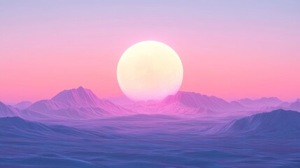 Fototapeta premium Pastel landscape sunrise over mountains