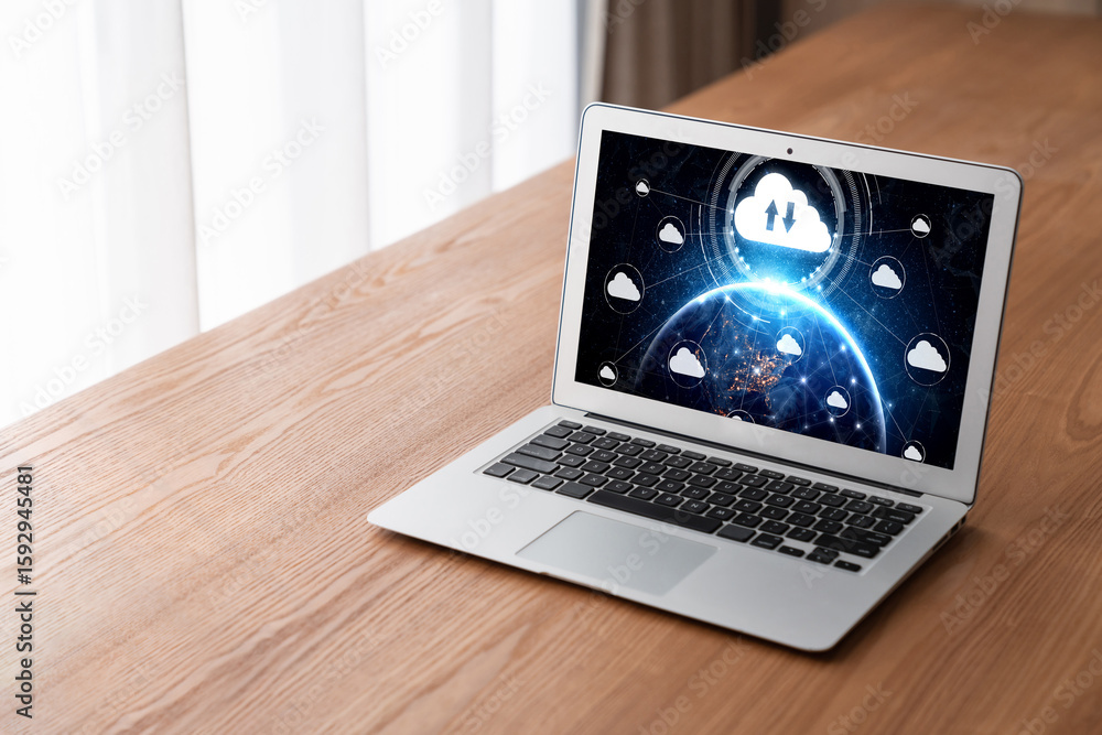 Poster cloud computing software for modish remote work and personal data storage
