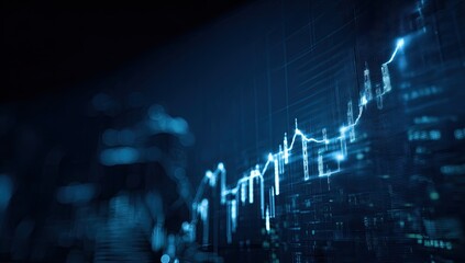 Abstract financial chart on dark background