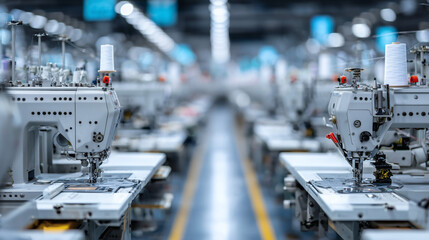 L&iacute;nea de producci&oacute;n automatizada en f&aacute;brica textil moderna