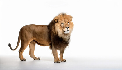 Obraz premium a lion standing on a white surface