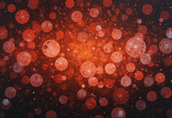 Bright abstract background with red and orange bubbles creating a dynamic artistic effect