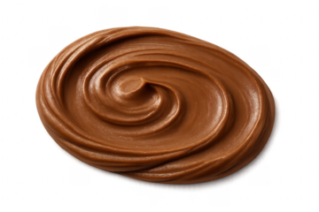 Swirl of chocolate hazelnut spread isolated on transparent background