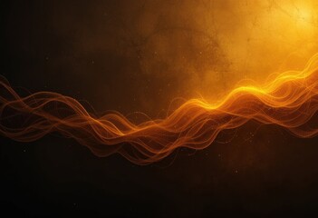 Abstract golden wave pattern against a dark background showcasing dynamic movement and fluidity