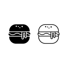 Fototapeta premium Burger icon set. cheese burger Symbol. hamburger sign. for mobile concept and web design. vector illustration on white background