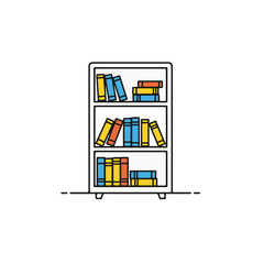 A neatly organized bookshelf filled with colorful books.
