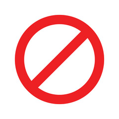 Obraz premium red prohibition sign on white plate isolated on white background