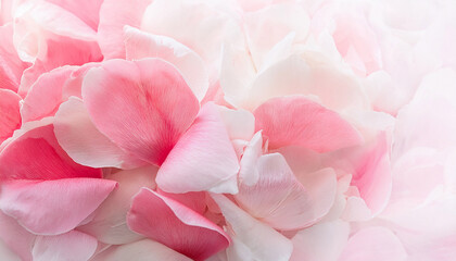 Fototapeta premium abstract double exposure pink white flower petals bouquet close up
