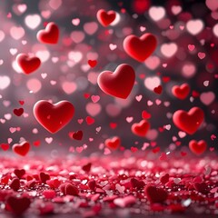 red hearts background