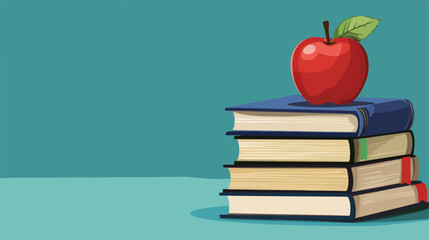 Celebrating Teachers: School Apple on Book Stack