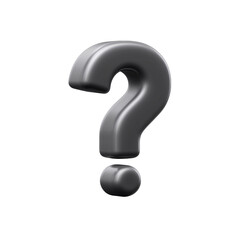 Naklejka premium Simple gray question mark icon in 3D rendering style, isolated on white background, vector graphic