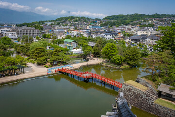 Fototapeta premium view from matsumto castle to the town Matsumoto in Japab