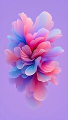 Abstract flower wallpaper background in pastel colors pink blue and purple tones art