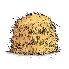 Hay Pile Cartoon Vector Illustration Hand-Drawn