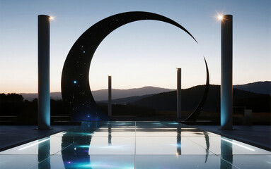 Fototapeta premium swimming pool at night