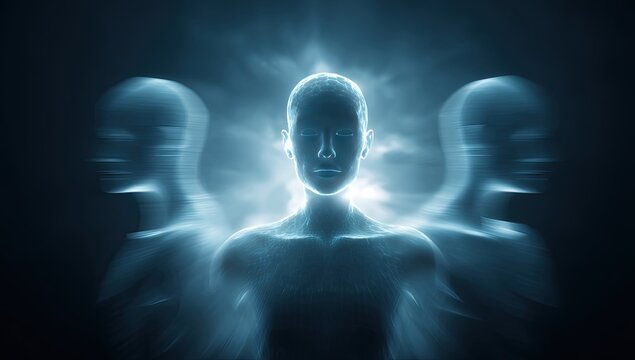 Abstract ethereal human forms