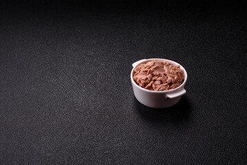 Tuna, canned fish in a can and on a plate for making sandwiches and other food. Canned tuna