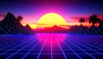 Retrofuturistic landscape