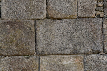 Muro de pedra mediaval no castelo	