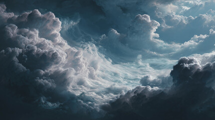 Dark Blue Clouds Forming With Intense Movement