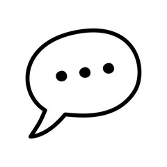 Speech bubble icon with hand drawn design style
