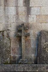 Muro de pedra mediaval no castelo