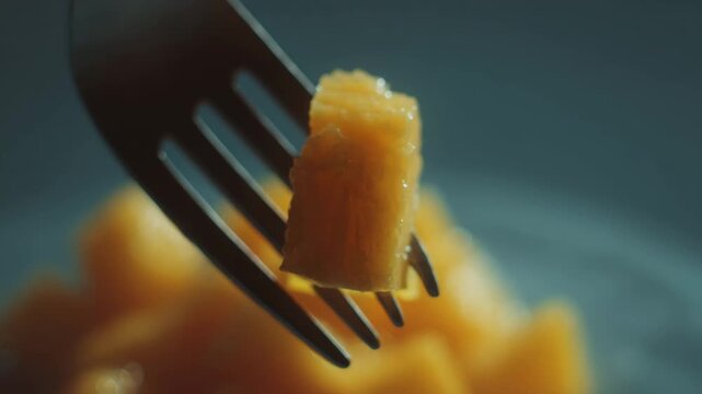 pineapple on fork