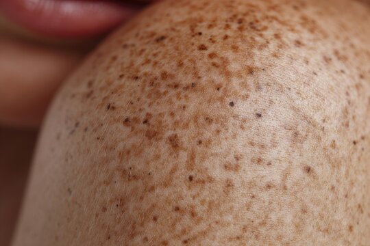 Close-up of skin with freckles