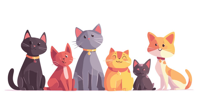 Pets and animals flat vector illustration