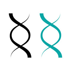 Set of long genetic molecule structure icon collection. DNA icon symbol. Vector Illustration. eps10