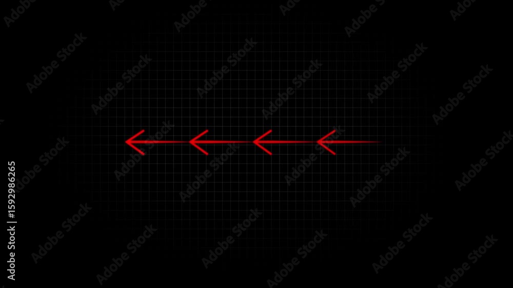 Poster arrows sign right to left animation concept, arrow sign symbol looping animation direction red color