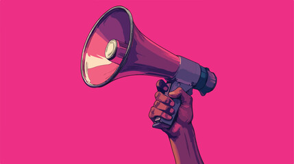 Democracy Promotion Hand Holding Megaphone Illustration